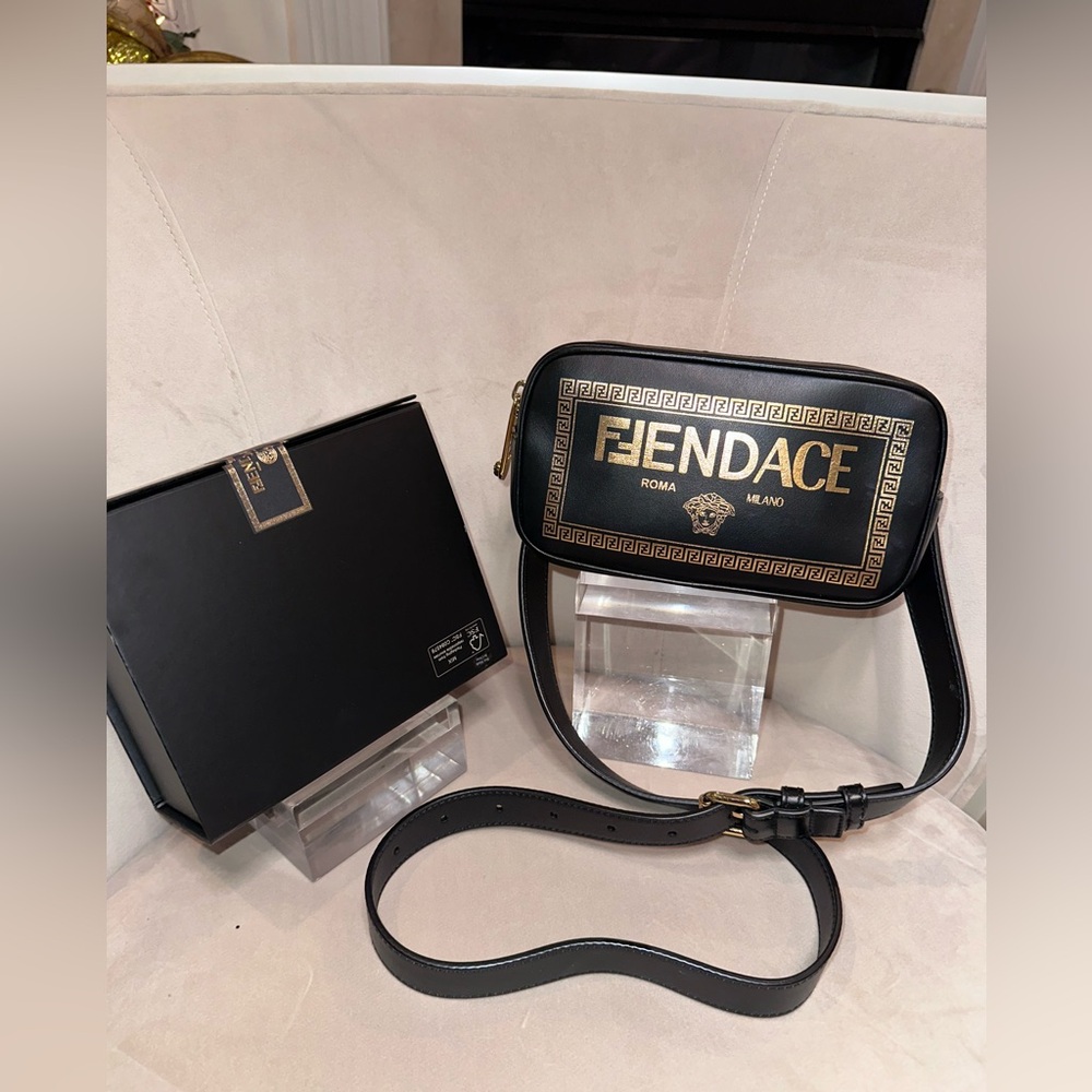 Authentic FENDACE Camera Crossbody
Fendi x Versace Collaboration | Black & Gold